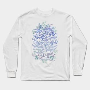 She is Clothed in Strength - Proverbs 31 - light sage Long Sleeve T-Shirt